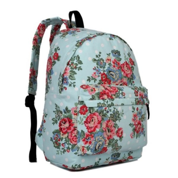 Tyrkysový kvetinkový dámsky ruksak